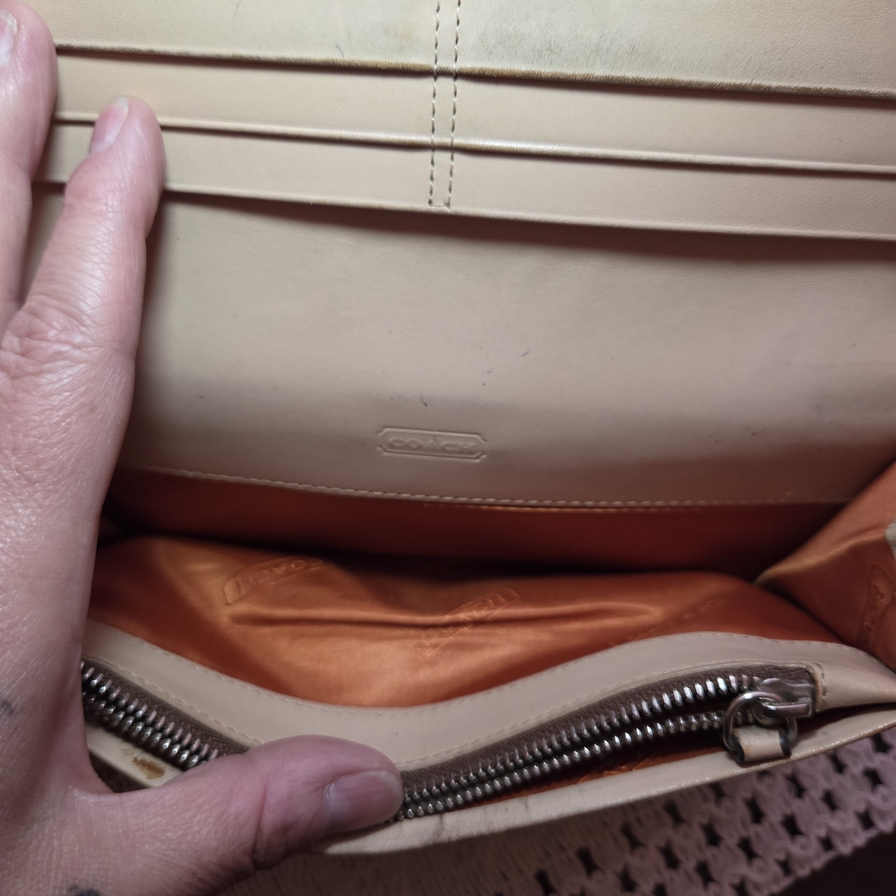 Coach Brown and Cream Canvas And Leather Wallet - Picture 7 of 9